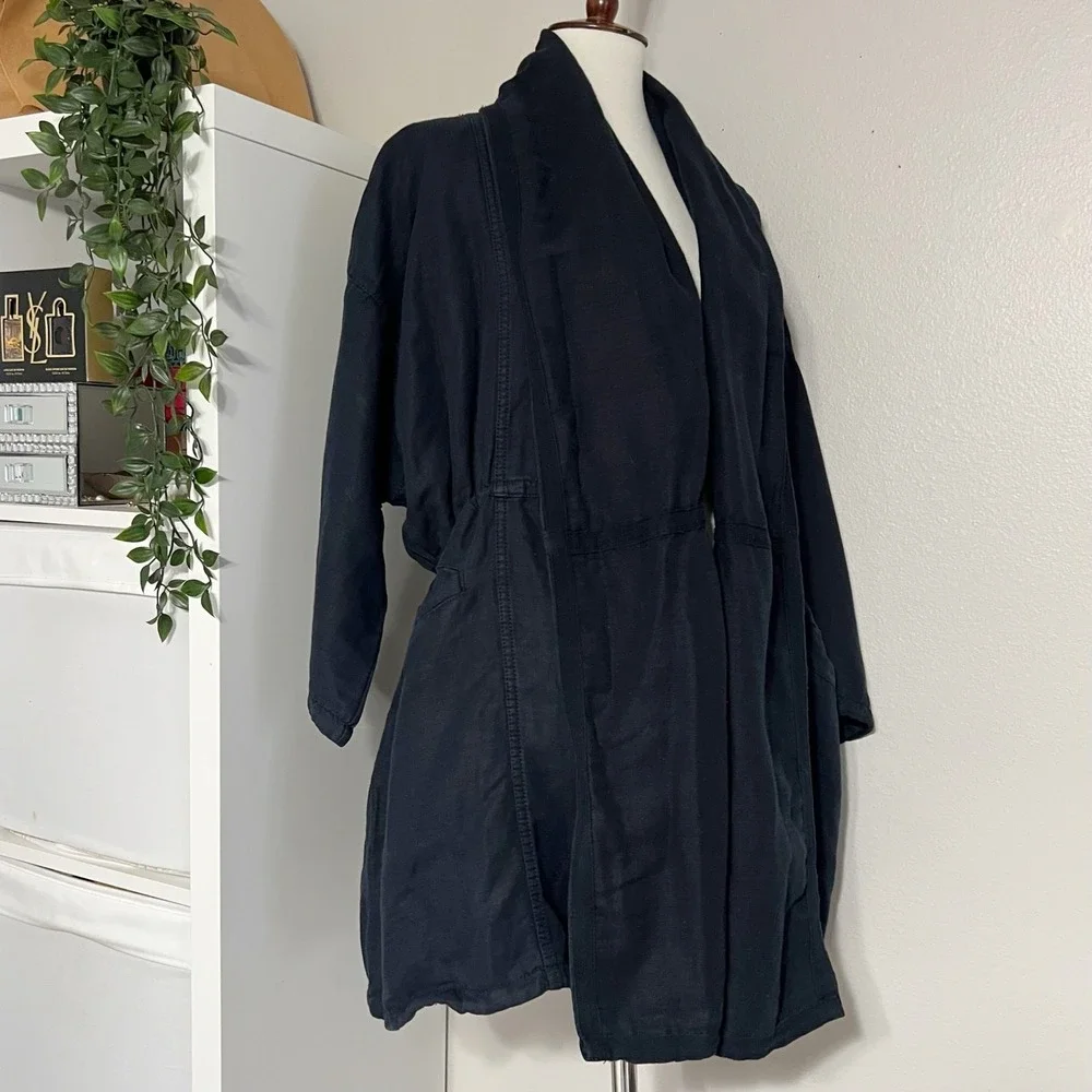 Free People Women's‎ Blue Short Sleeve Cinch Waist Jacket Size XSmall